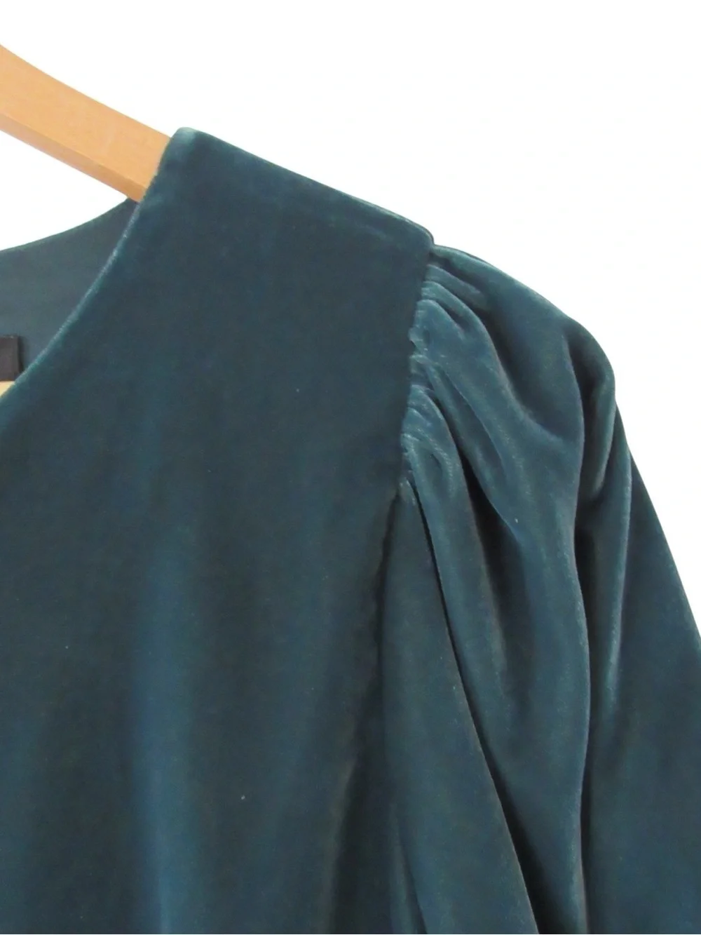 J Crew Velvet Jeweled Button Front Mini Dress 10 Dark Green Puff Sleeves Holiday